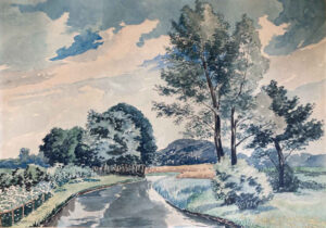 Tableau d'un artiste inconnu à acheter : Voici une aquarelle représentant un beau paysage.