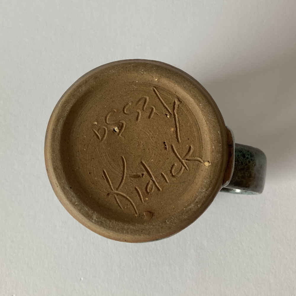 Tessa KIDICK (* 1915, † 2002) - Petit Pot en céramique vert - Céramique d'atelier – Image 9