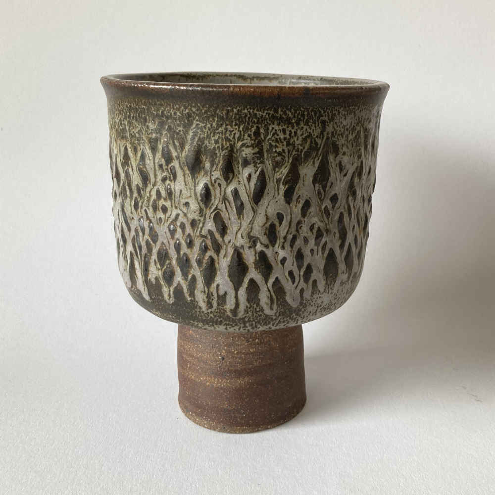 Tessa KIDICK (* 1915, † 2002) - Vaso a calice - Studio ceramica - immagine 3