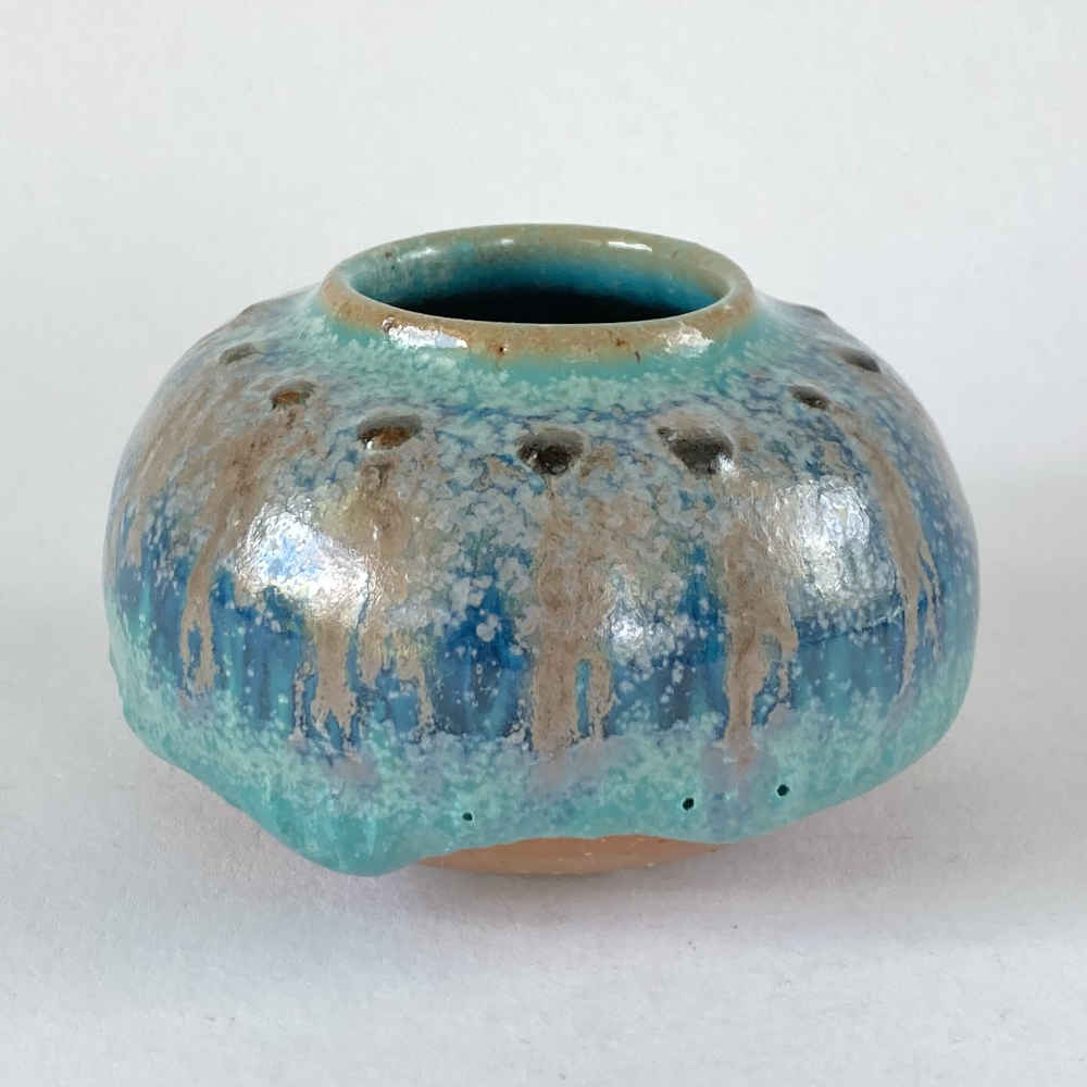 Tessa KIDICK (* 1915, † 2002) - Kleine Vase mit Laufglasur - Studiokeramik