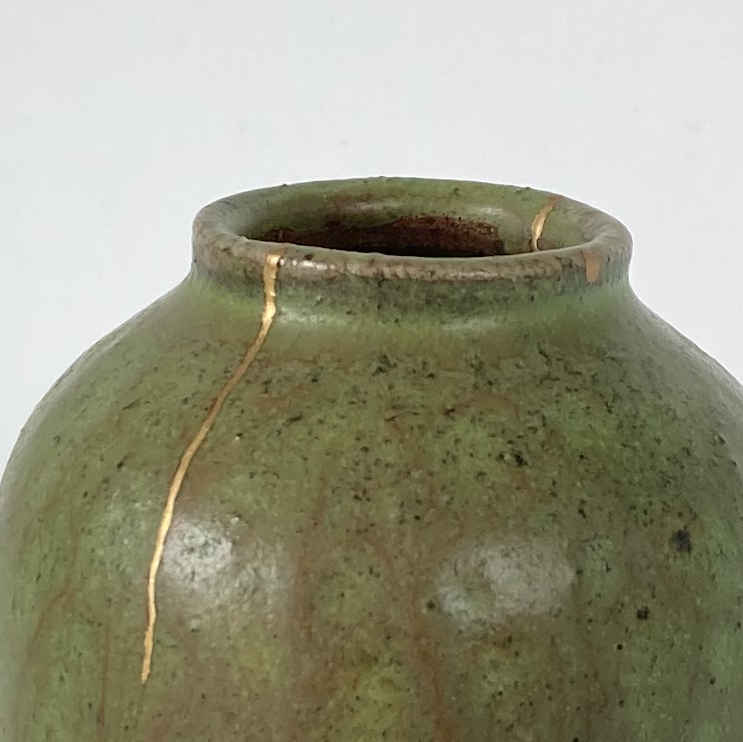 Théo PERROT (* 1856, † 1942) - Vaso (riparazione della lacca d'ottone con tecnica kintsugi) - studio ceramica - immagine 7
