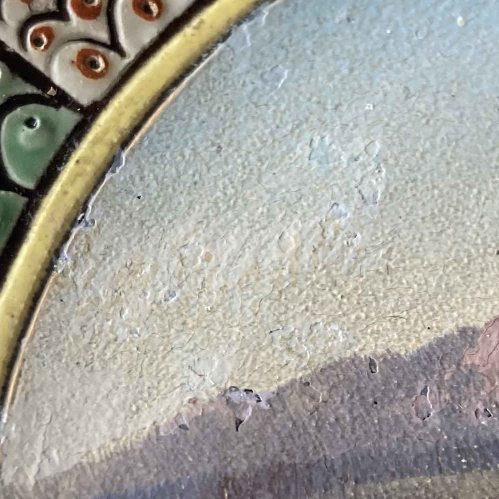 Thuner Majolika - Teller mit luzerner Kapellbrücke vor Pilatus – Bild 8