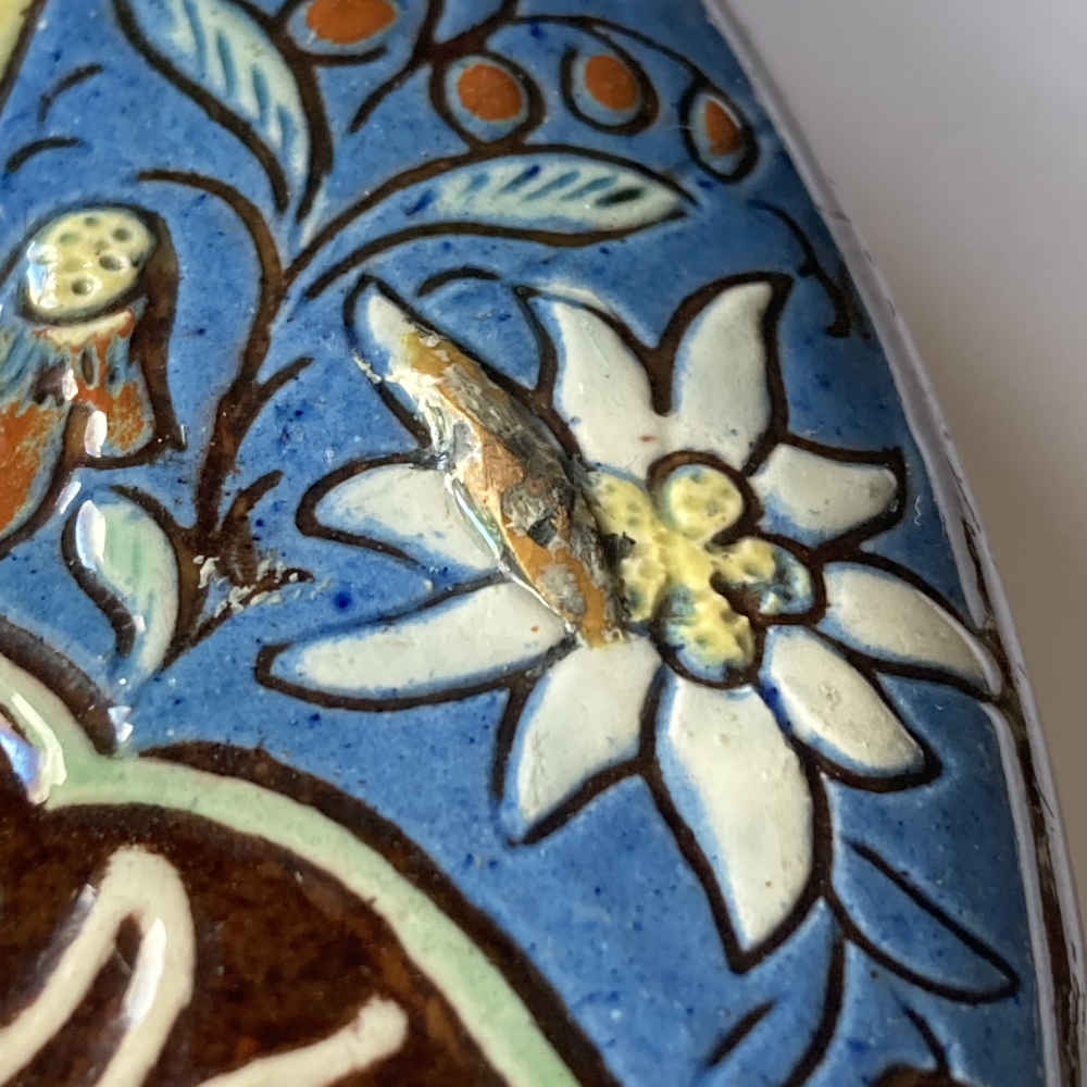 Thuner Majolika - Teller mit luzerner Kapellbrücke vor Pilatus – Bild 9