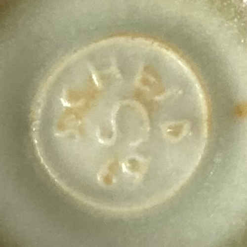 Marchio di ceramica di Ursula Scheid: SCHEID, S attorcigliata al centro e anno, tutto in cerchio