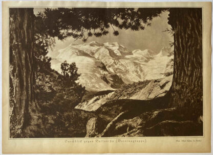 Gravure en taille-douce Vue vers Bellavista (groupe de la Bernina) - Photographie de Albert Steiner - Photographe.