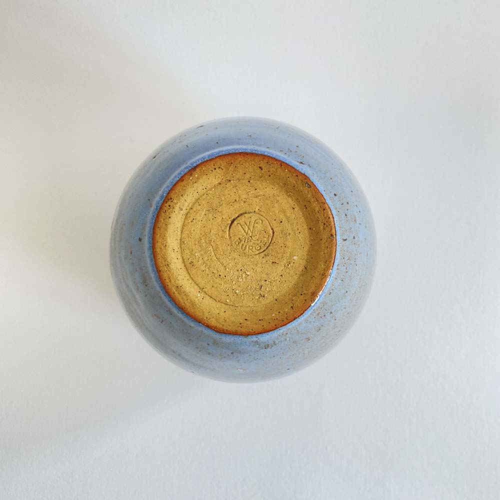 Walter GEBAUER (* 1907, † 1989) - Vase en céramique bleu clair - poterie d'atelier – Image 5