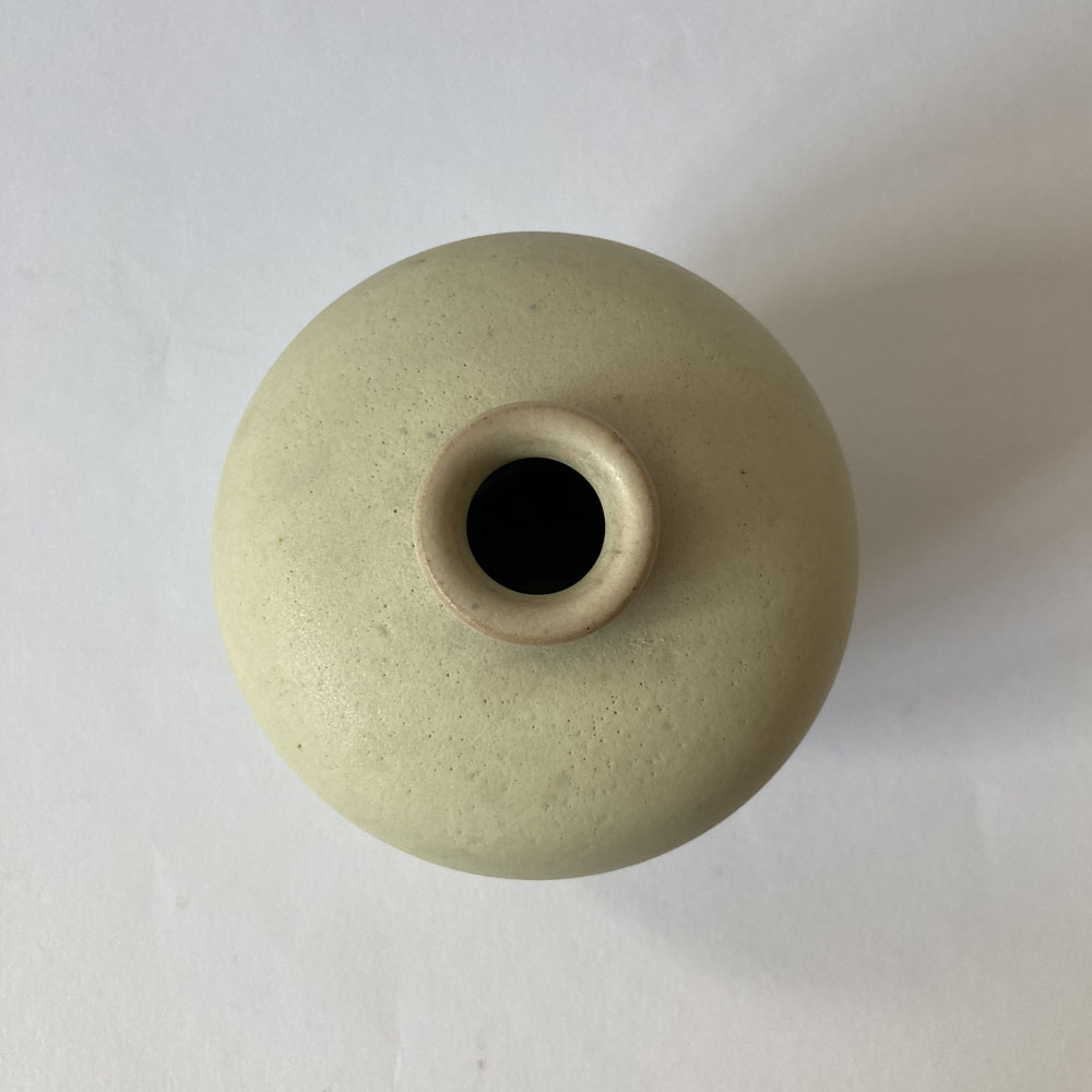 Walter GEBAUER (* 1907, † 1989) – Vaso giallo con smalto opaco - studio ceramica - immagine 4