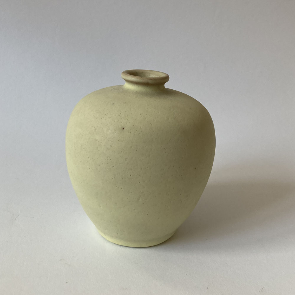 Walter GEBAUER (* 1907, † 1989) – Vaso giallo con smalto opaco - studio ceramica - immagine 3