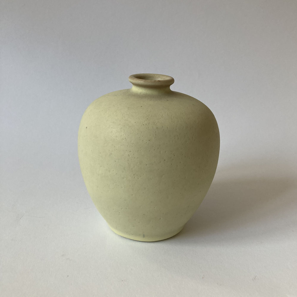 Walter GEBAUER (* 1907, † 1989) – Vaso giallo con smalto opaco - studio ceramica