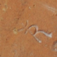 Marca de cerámica de Walter Rhaue: wR (w sobre R ó w superpuesta a R)