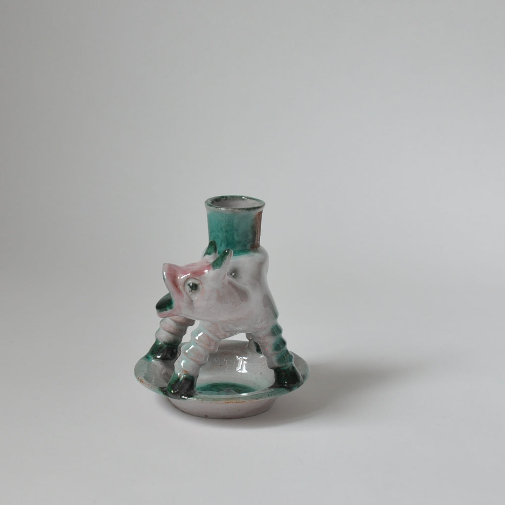 Walter RHAUE (* 1885, † 1959) – Grotesque Being - Match Holder - Studio Pottery - Image 4