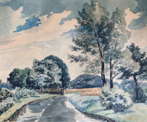 Painting by an unknown artist for sale: Here a watercolour with a beautiful landscape.